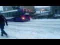 Public bus stuck in snow. Frome