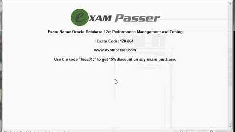 1Z0-064 Oracle Database 12c: Performance Management and Tuning