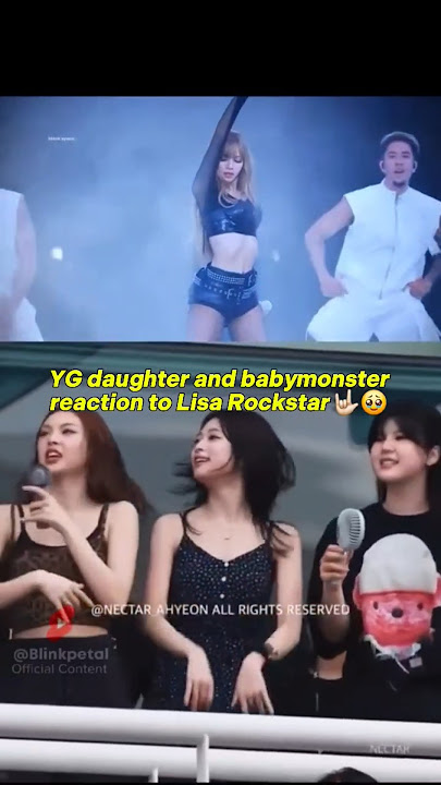 YG daughter and bm reaction to Rockstar 🤟🏻🥹 #blackpink #babymonster #shorts