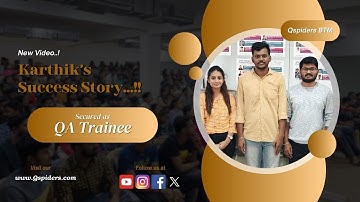 V K Karthik Became a QA Trainee with Qspider BTM