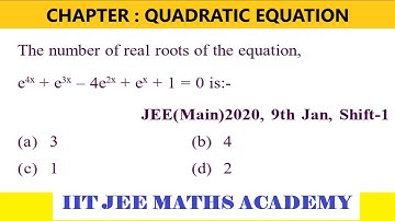 quadratic jee main 2020 9 january shift 1  by rs sir