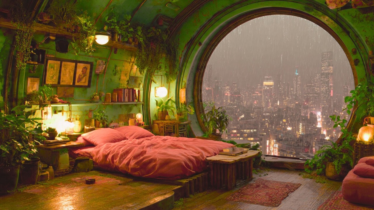 Cozy capsule Apartments - Neo Tokyo Rain City
