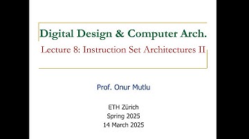 Digital Design and Computer Architecture - L8: Instruction Set Architectures II (Spring 2025)