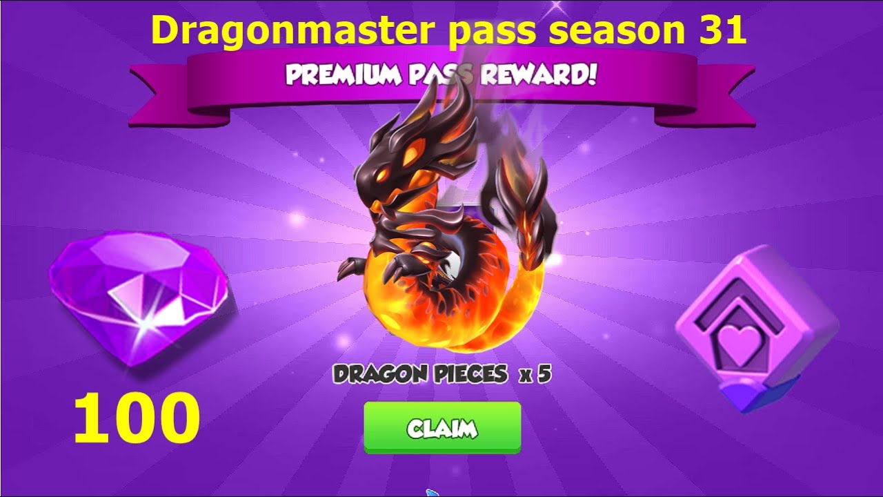Lava Wraith Dragon, 100 gems and other rewards from Dragonmaster pass season 31 | Catch up dungeon