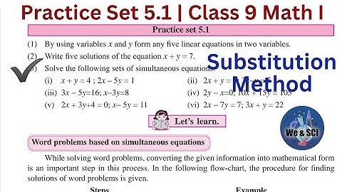 Practice Set 5.1 | L.5 Linear Equations in Two Variables | 9th Math I Std 9 Algebra