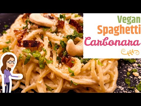 The ultimate vegan spaghetti carbonara. 