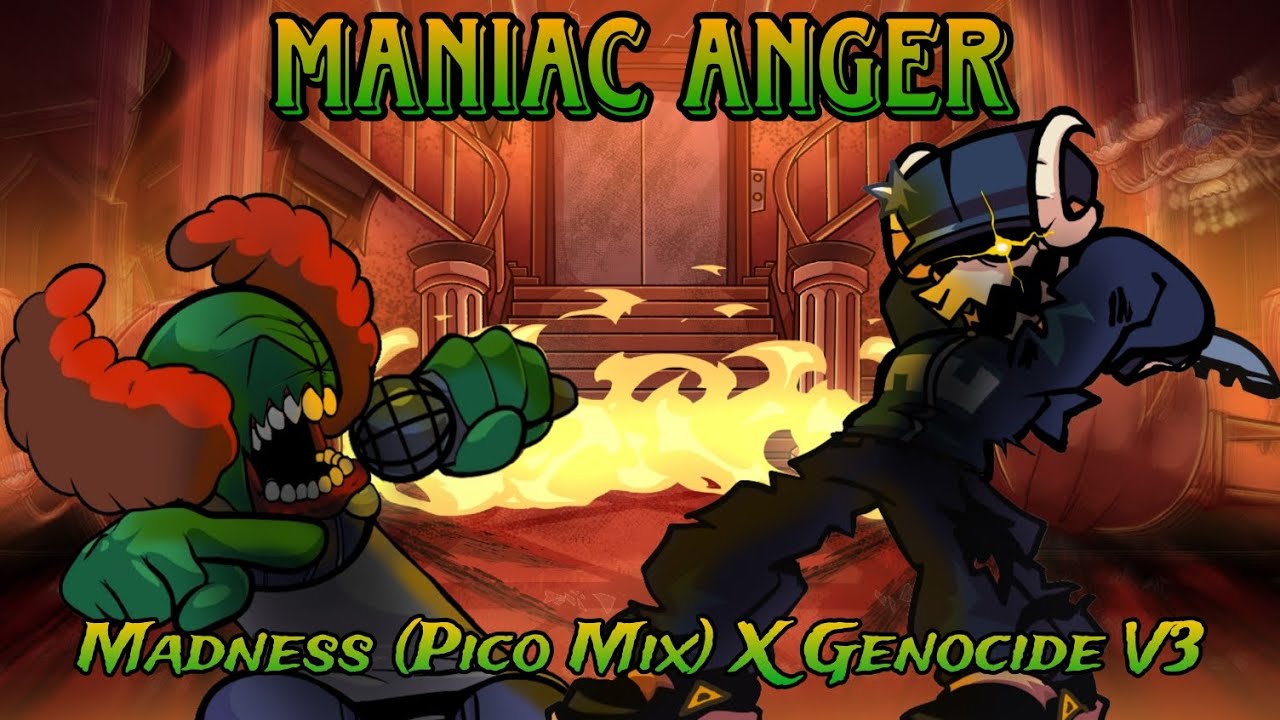 ❤️FNF MASHUP❤️ Maniac Anger | Madness (Pico Mix) X Genocide V3 [Tricky vs Tabi]