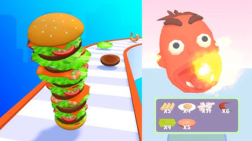 Burger Stack Runner 3D - All Levels Gameplay Android iOS (Levels 6-9)