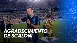 Agradecimiento de Scaloni al Monumental - Argentina 2-0 Panamá - Amistoso 2023