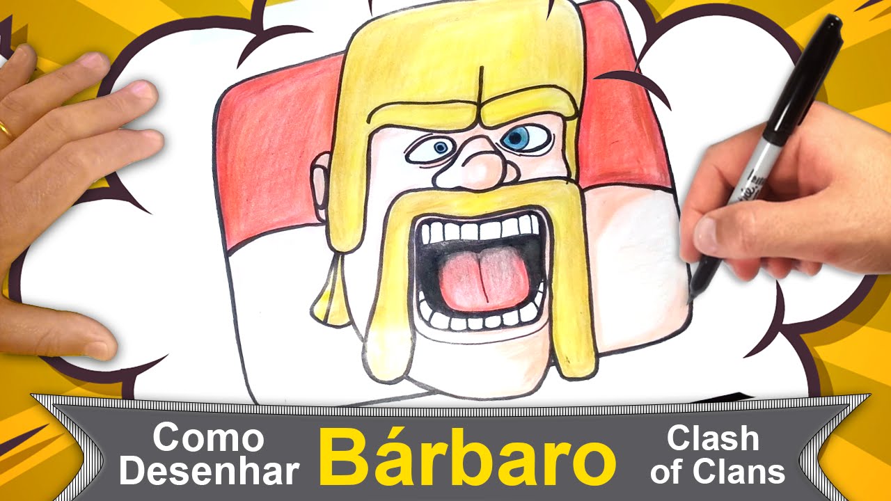 Como Desenhar Bárbaro Clash Of Clans