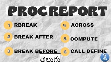 proc report in telugu ||advance sas||procedures in sas||report