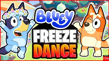 🐰BLUEY FREEZE DANCE💙Winter Brain break for kids 🕺Bunny Just Dance | Danny Go Noodle!