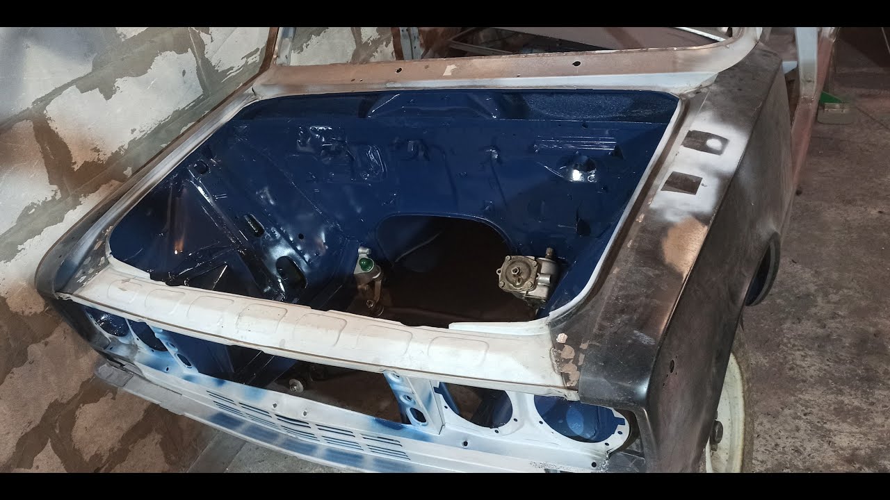 ВАЗ 2103. Покраска подкапотного пространства. Новая подвеска. - YouTube