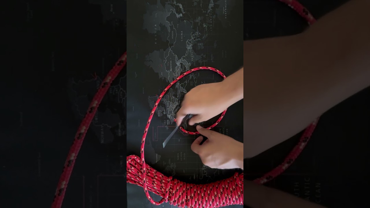 Cord Cut Test - Deejo 37G Viking Dragon Tattoo on 3/8" Diamond Braided Poly Rope