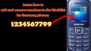 How To Add Or Remove Blacklist Number Samsung Phone