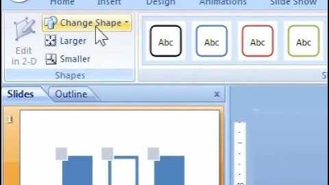 How to change a shape in a SmartArt graphic in a presentation