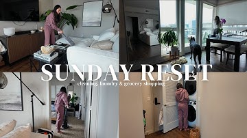 WEEKLY SUNDAY RESET: trader joes haul, groceries, laundry & cleaning the apartment