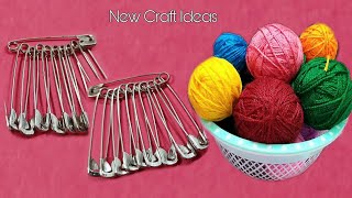 Superb Home Decor Idea using Safety Pins and Wool | Best Out Of Waste