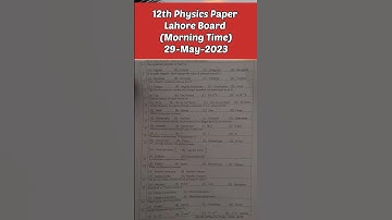 12th class physics Lahore   board paper group1 morning time 2023 | 2nd year physics solved paper