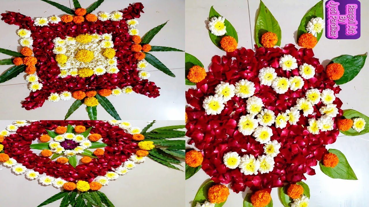 Bunch of 3 Easy Rangolis दिपावली नवरात्री दशहरा Festive Rangoli #festivalrangoli #festiverangoli