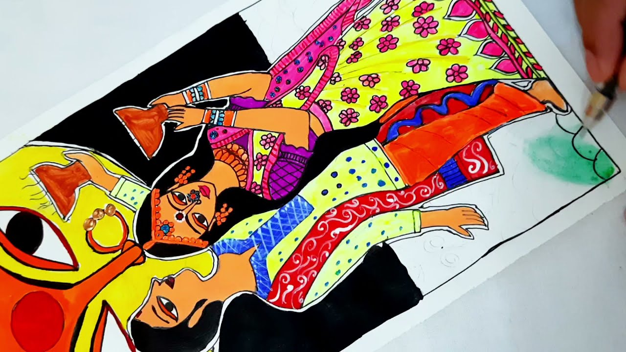 easy Devi Durga painting | maa Durga Puja painting | Goddess Durga Puja Madhubani art step by step