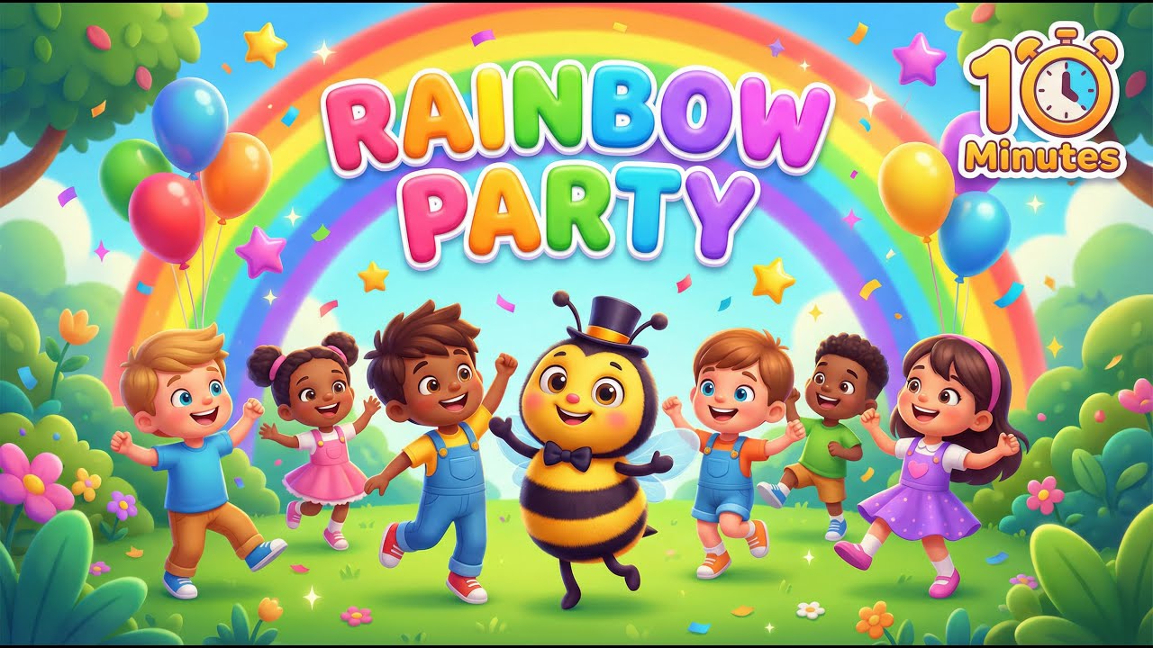 Радужная вечеринка | Весёлые детские песни и танцы | Время Баззи Тьюн