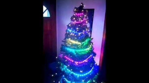 Singing Christmas Tree with 300 RGB LEDs on it!