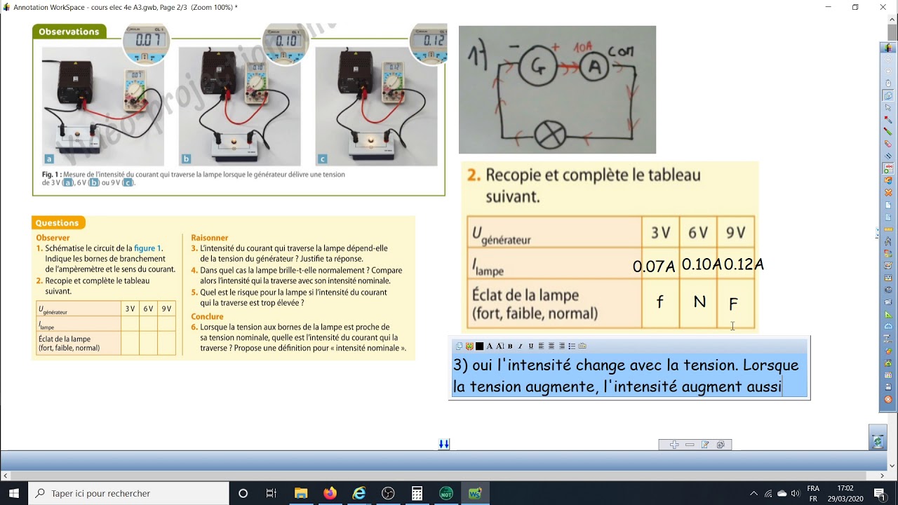 Correction HS 4eme chapitre électricité Activité 3 : Les ampères - YouTube