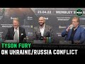 Tyson Fury reacts to Ukraine/Russia: "I'll be the first to join if England get involved"