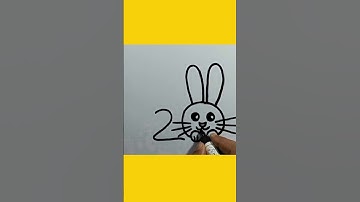 Rabbit Drawing trick With Numbers 200 #shorts