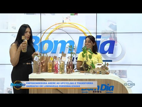 Empreendedora adere ao upcycling e transforma garrafas em luminárias 07 11 2024