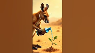 Kangaroo saved orange tree from drying by watering it😭#ai #tree #save #kangaroo