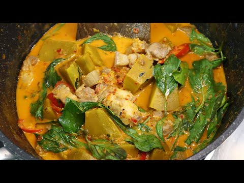 แกงฟักทองใส่หมูสามชั้น Red Curry with Pumpkin and Pork Recipe