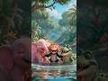 baby elephant enjoy with friends in water | #cartoon #ai #3danimation