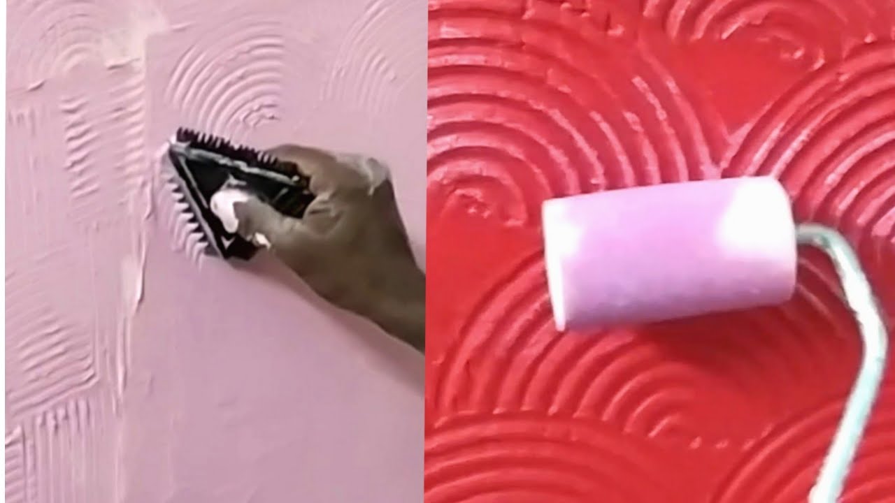 Wall putty texture latest painting design / New Wall putty craft ideas / New wall putty texture