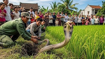 Cuộc gọi khẩn cấp rắn hổ mang dưới đồng ruộng ngoi lên bờ tấn công người dân 