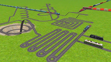 AI TRAINS CROSSING CAREFULLY BY SQUARE RAILROAD TRACKS SPRINGS RAILROAD TRACKS/ beamng drive 