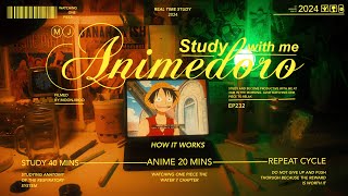 animedoro real time study with me at 3am (40/20) with lofi music