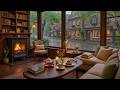Rainy Evening by the Coffee Shop Music ☕ Warm Jazz Piano & Fireplace Ambience for Study, Work