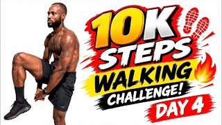 🚶🔥 10K Steps Walking Challenge DAY 4 | Beginner-Friendly Fat-Burning Cardio at Home