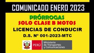 PRÓRROGA DE BREVETES 2023  | VIGENCIAS 2023  | Touring Perú | LICENCIAS DE CONDUCIR MTC
