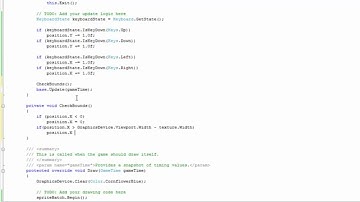 XNA Advanced Techniques - Keyboard Movement Part 2