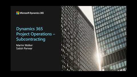 Subcontract management in Dynamics 365 Project Operations - TechTalk
