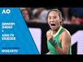 Qinwen zheng v ashlyn krueger highlights  australian open 2024 first round