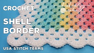 Crochet Border For Granny Blankets Shell Scalloped Edge Easy