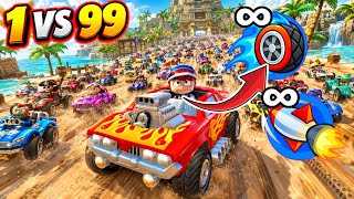 🏁🔥 1 VS 99 😱 Can ONE Racer Beat 99 Racers?! | Beach Buggy Racing 2 screenshot 1