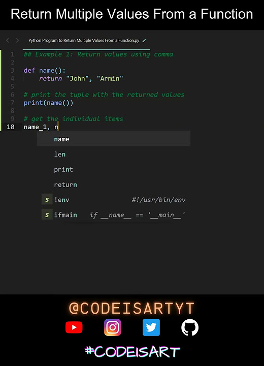 Return Multiple Values From a Function in Python | Python Examples ...