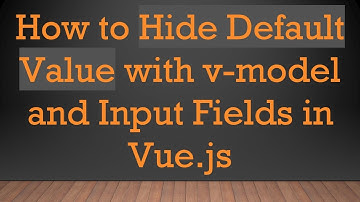 How to Hide Default Value with v-model and Input Fields in Vue.js