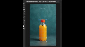how to increase bottle size without distorted the image propertion in Photoshop 2025