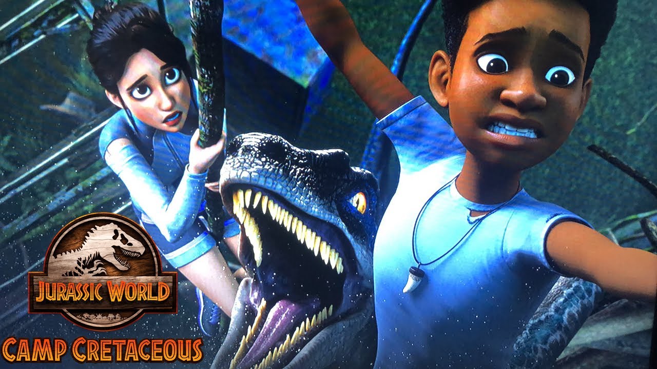 Blue Attacks The Campers New Season 3 Images Suggest Blue Is More Aggressive In Camp Cretaceous Youtube